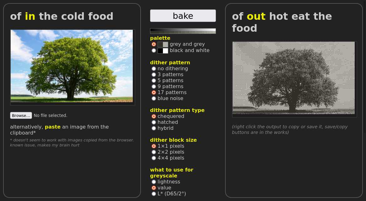 screenshot of "Oven" web app